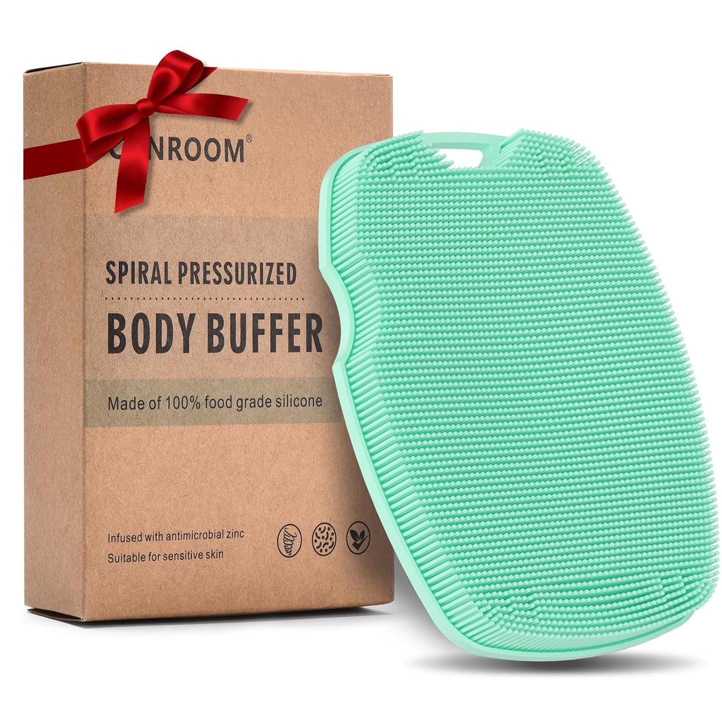 Canroom Silicone Body Scrubber - Zinc Infused-Highly Elastic Bristles Exfoliating Body Scrubber for Shower Body,Cellulite Reduction,Blood Circulation- Black