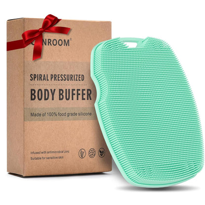 Canroom Silicone Body Scrubber - Zinc Infused-Highly Elastic Bristles Exfoliating Body Scrubber for Shower Body,Cellulite Reduction,Blood Circulation- Black