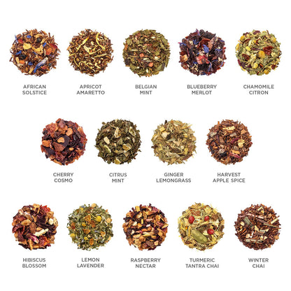 Tea Forte Single Steeps Loose Leaf Tea Sampler Tea Chest, Assorted Variety Tea Box, 28 Single Serve Pouches, Herbal Tea