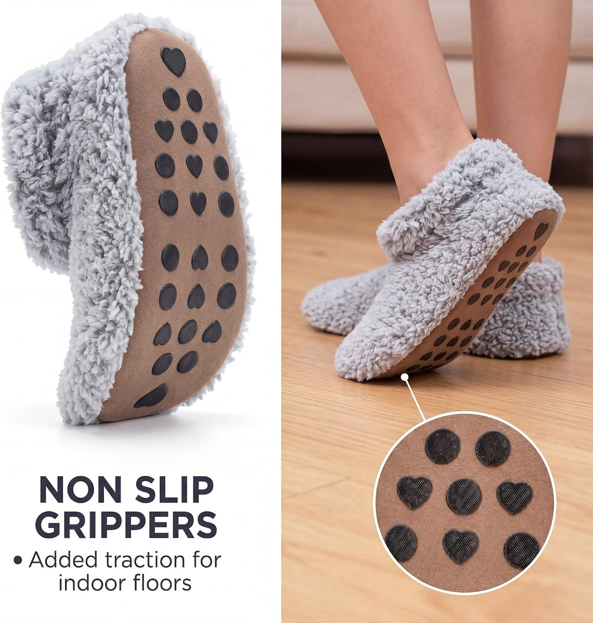 Cozylook Fuzzy Slippers for Women Indoor Soft Sole Slipper Socks