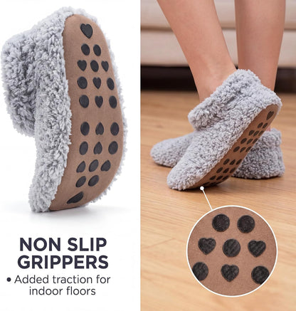 Cozylook Fuzzy Slippers for Women Indoor Soft Sole Slipper Socks