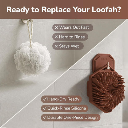 SILKLE Silicone Body Scrubber Exfoliator, Shower Scrubber & Silicone Loofah