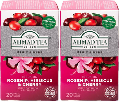 Ahmad Tea Herbal Tea, Camomile, Honey, & Lavender 'Sleep' Natural Benefits Teabags, 20 ct (Pack of 1) - Decaffeinated & Sugar-Free