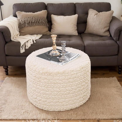 Round Pouf Ottoman 20 x 20 x 14 Inches Boho Poof Home Decor Floor Pouffe Ottoman Foot Rest for Couch Sofa Bean Bag Chairs Living Room Bedroom (Green)