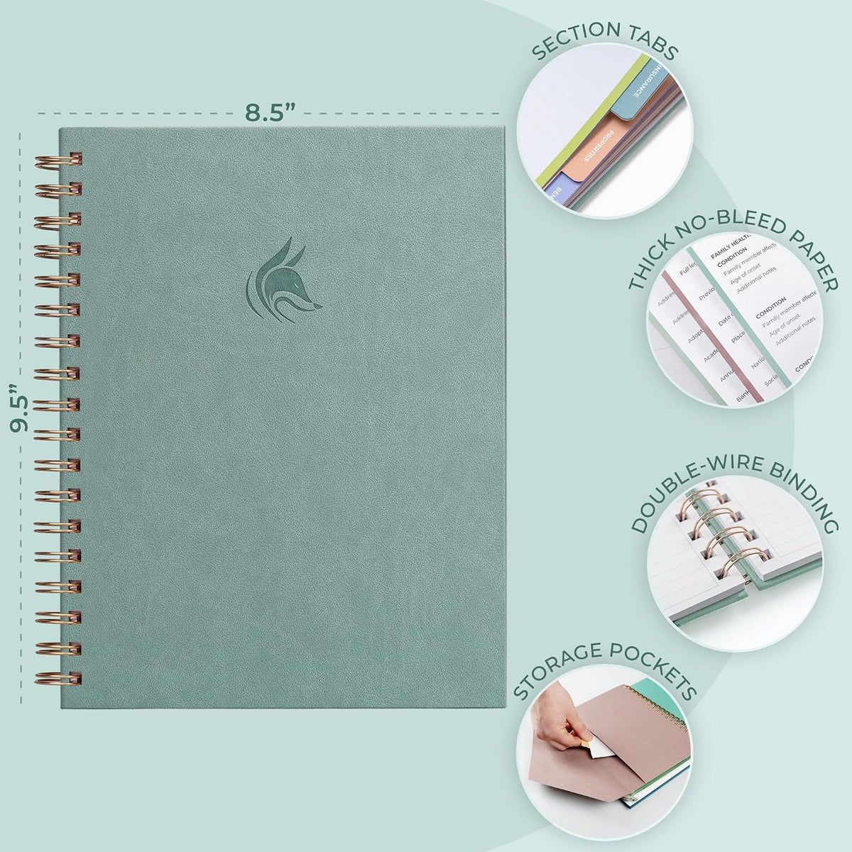 Clever Fox When I Die Organizer Binder Planner, Folders, 8.5x9.5 Smoke Blue