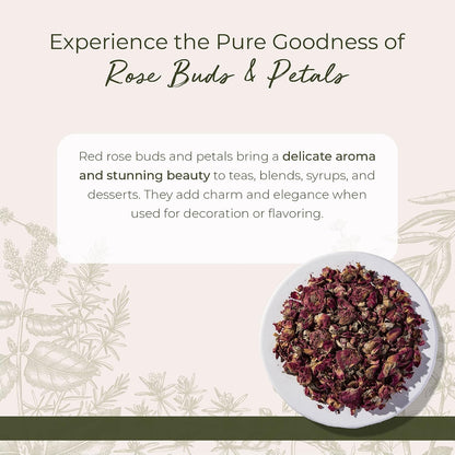 Starwest Botanicals Dried Red Rose Buds & Petals - Bulk 1 lb Bag