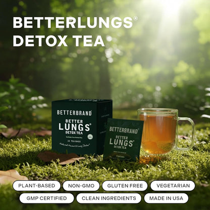 Betterbrand Mullein Tea Bags, Lung Detox w. Thyme, Elderberry, 15 Bags