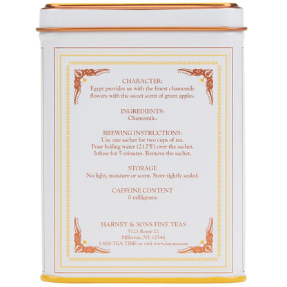 Harney & Sons Chamomile Herbal Tea, 20 Sachets, Caffeine Free Tin