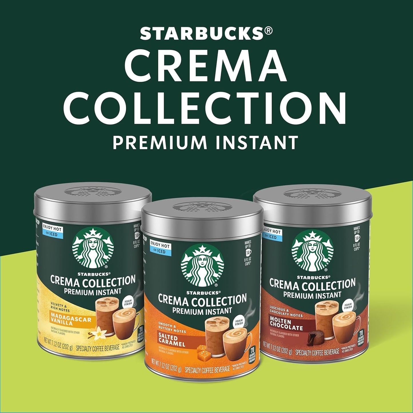 Starbucks Crema Collection Premium Instant Madagascar Vanilla Flavored Instant Coffee, 100% Arabica Beans, 3 Tins (7.12 Oz Each)