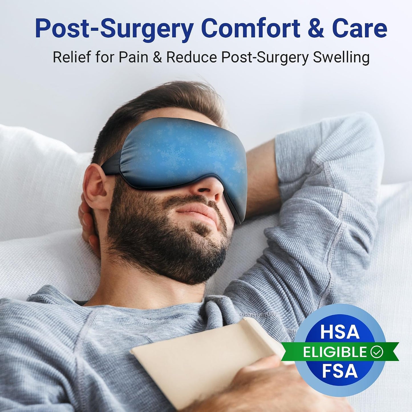 Cooling Eye Mask for Puffy Eyes: Fsa Eligible ltems Hsa, Migraines Headache Fast Relief After Surgery Care Cold Compress, Reusable Face Ice Pack Gel for Dark Circles, Gentle Weighted Sleep Mask Purple