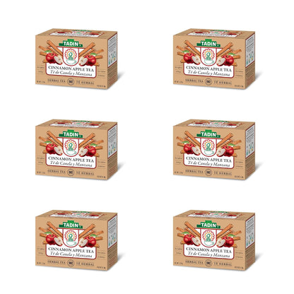 Tadin Cinnamon Apple Herbal Tea, Caffeine Free, Decaf, 24 Tea Bags, Pack of 6