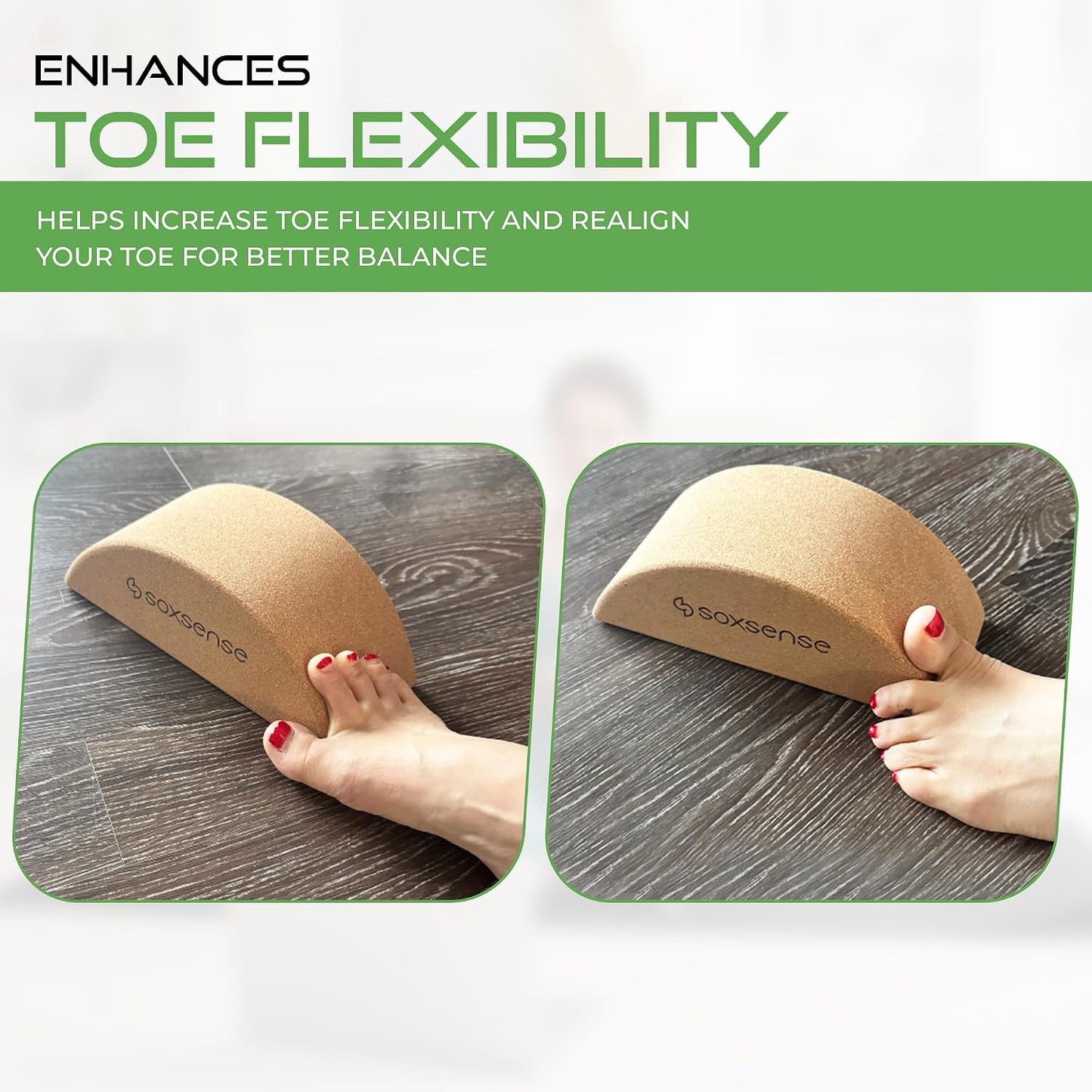 Soxsense Half Moon Recovery Block & Calf Stretching- Improve Balance, Stability & Foot Mobility/Calf Stretcher for Plantar Fasciitis Relief/Yoga & Pilates Balance Trainer