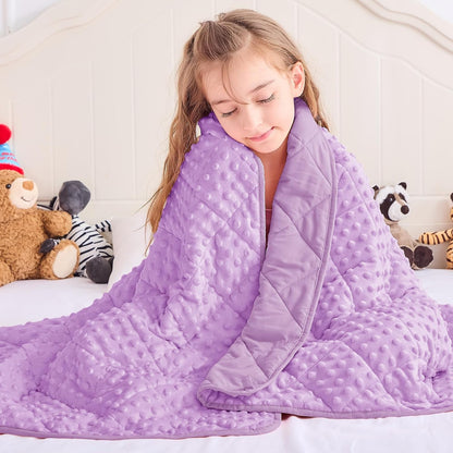 yescool Weighted Lap Pad 2 lb Blue Small Lap Blanket, Weighted Lap Blanket Cooling Heating Weighted Throw Blankets, Minky Blankets Gifts for Travel Outdoor Indoor, 20 * 30in