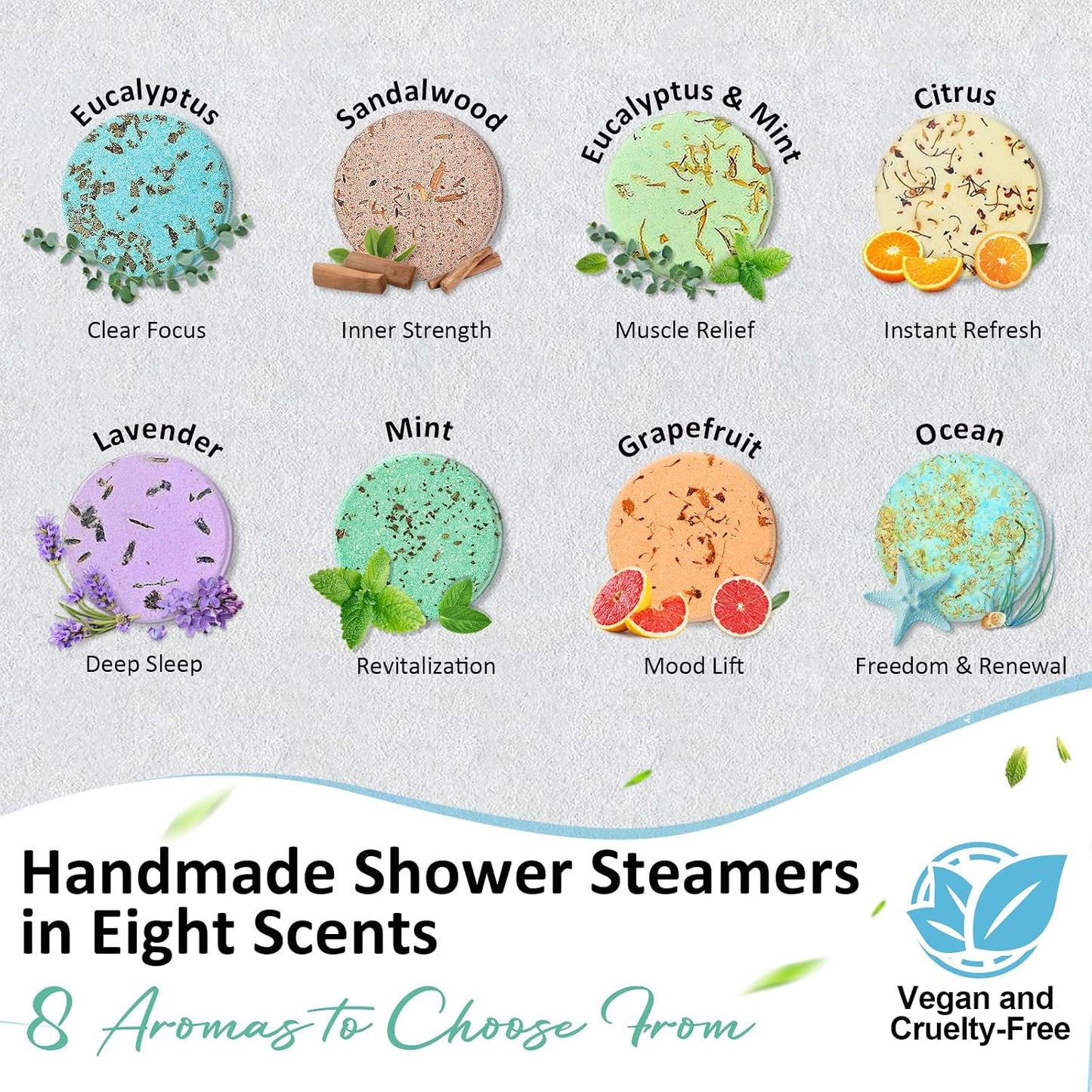 Shower Steamers Aromatherapy Birthday Gifts for Women - 8 Pack Shower Bombs with Natural Essential Oils, Self Care Relaxation Home Spa Gifts for Mom Wife, Teacher Appreciation Gift