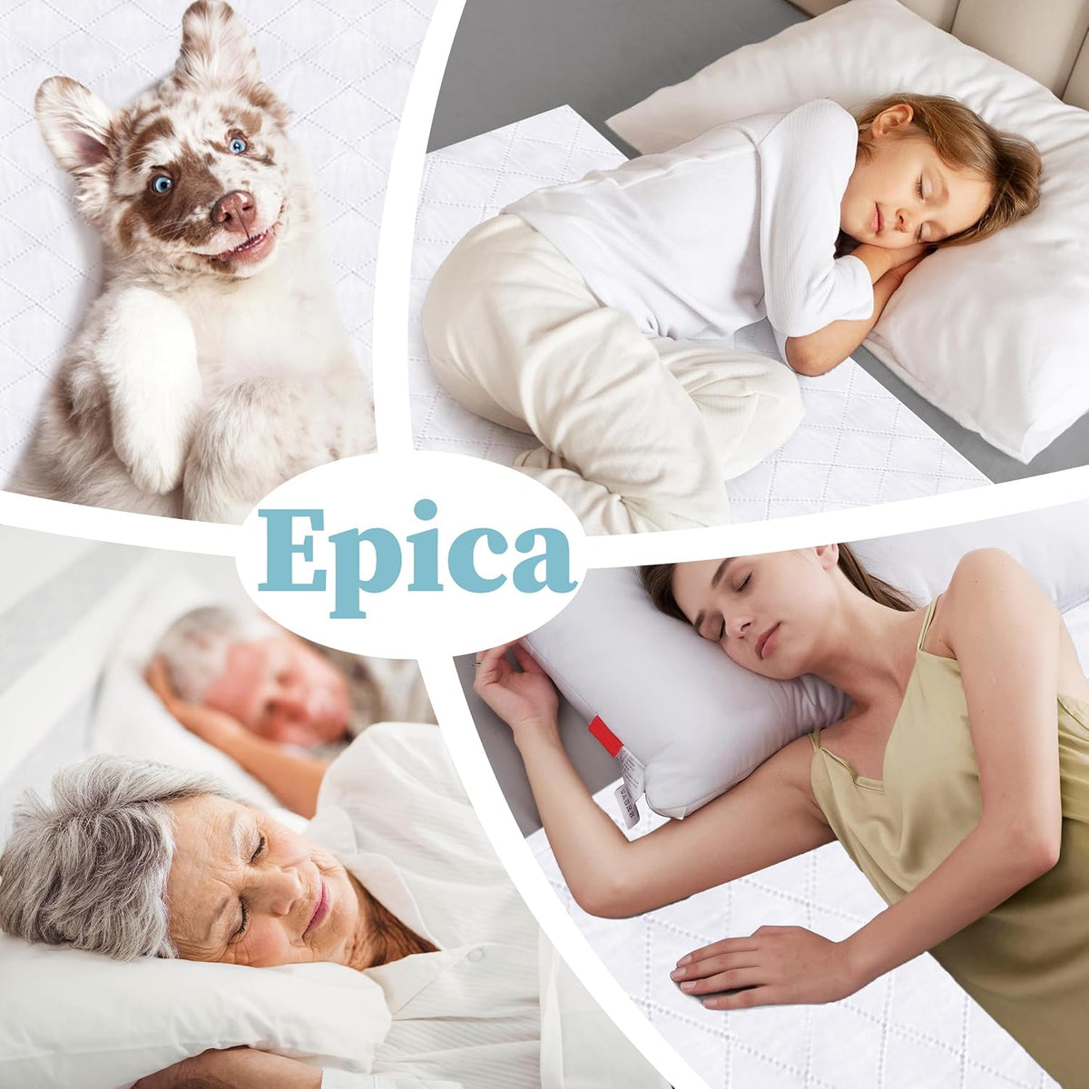 Epica Incontinence Bed Pads Washable Waterproof, 34"x52" (2 Pack), USA Made