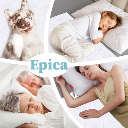 Epica Incontinence Bed Pads Washable Waterproof, 34"x52" (2 Pack), USA Made
