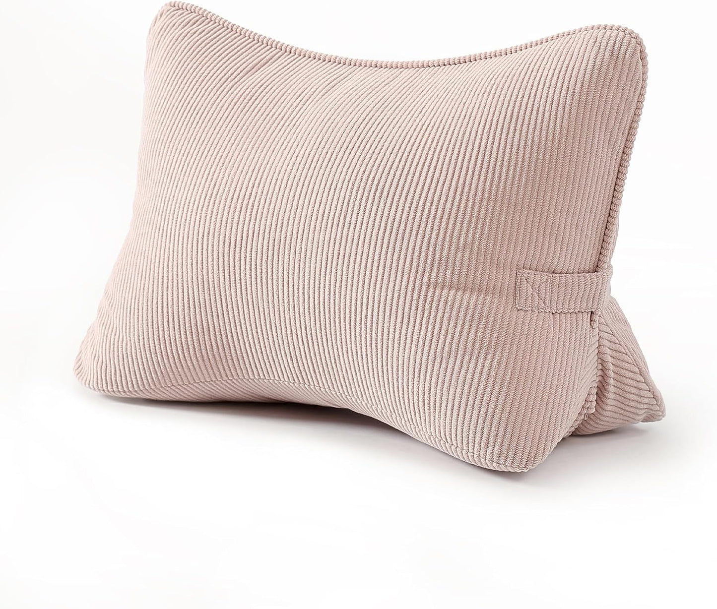 Pat. Pend. Corduroy Lumbar Support Back Pillow for Watching TV, Reading & Gaming, Ergonomic Triangle Support Cushion for Sofa, Armchair & Bed Sitting, Removable Washable Cover, Beige Gray