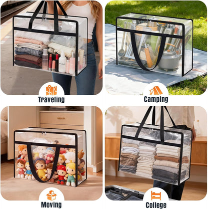 60L Clear Under Bed Storage Containers, Large Clothes Storage Bags