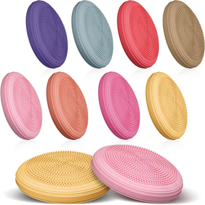 Libima 8 Pcs Wiggle Seat Inflated Wobble Cushion Sensory Seat Flexible Balance Board Balance Disc for Kids Men Women Physical Exercise Improving Posture Home Office Classroom