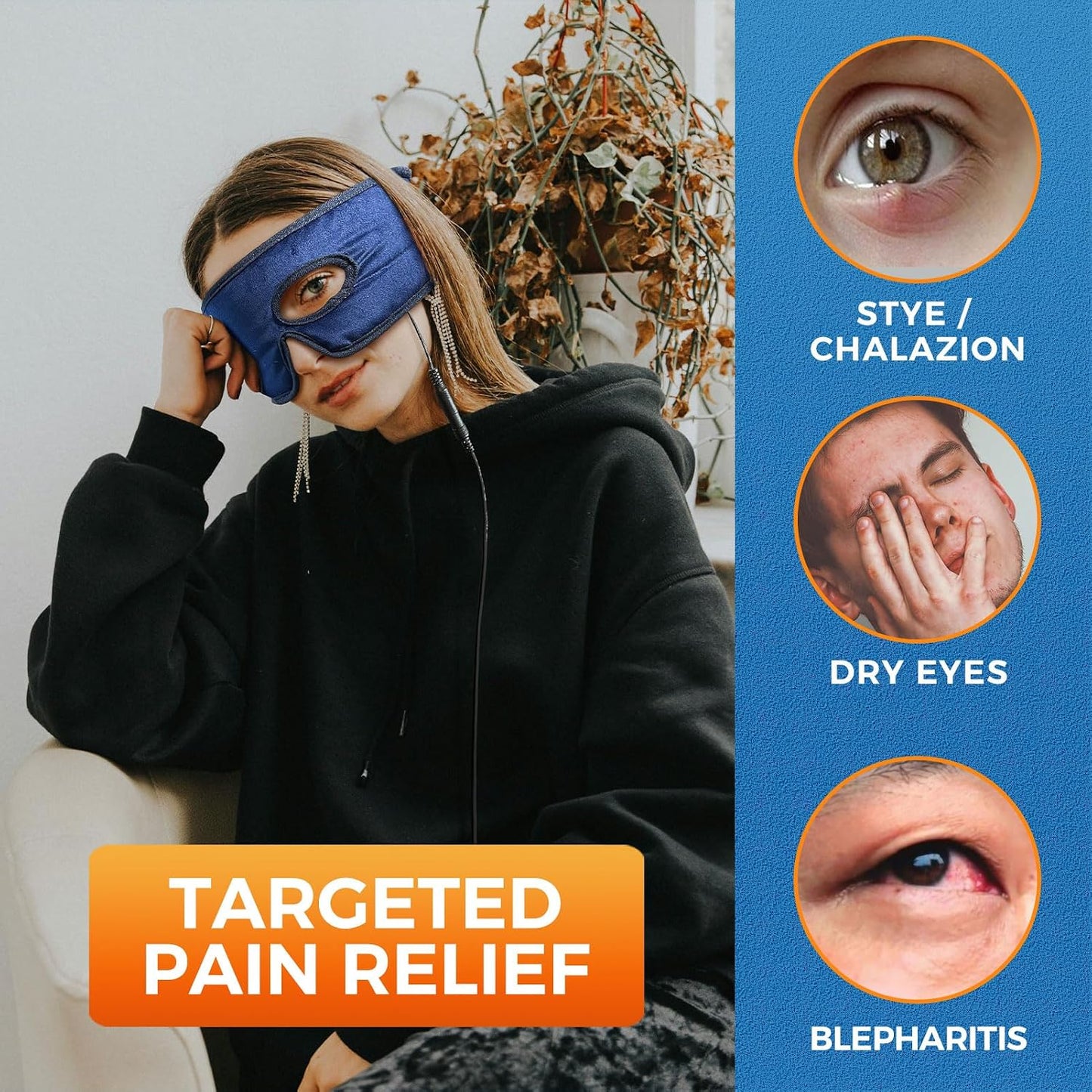 sticro Electric Stye Eye Compress Heating Pad for Stye Eye Treatment with Eye Hole, Moist Heat for Stye Chalazion Blepharitis Relief for Left/Right Eye Irritation