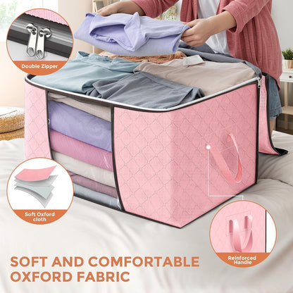 90L Large Storage Bags, Clothes Storage Bins Closet Organizers