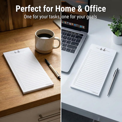 321Done To Do List Notepad, 2-Pack 50 Sheets Each, 3.7x8.5 College Ruled Pad, 70lb Matte Paper, Note Pad for Shopping List, Checklist To-Dos Tasks Planning for Home Office, Made in USA
