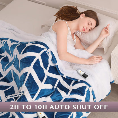 VENTIMI Electric Blanket Heated Throw, 50" x 60" Heated Blanket with 5 Heat Levels & 3 Hours Auto Off, Fast Heating Blankets with ETL & FCC Certification, Grey