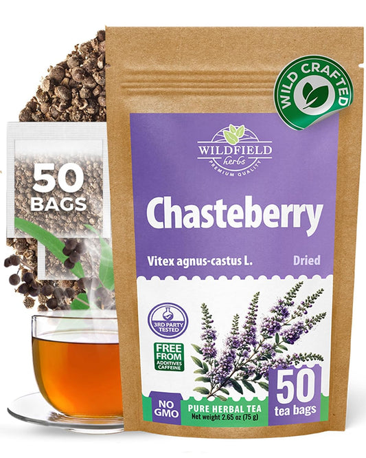 50 Bags Chaste Tree Berry Сhasteberry Tea Vitex Tea Herb (Vitex Agnus-Castus) - 2 g Bags Chaste Tree Berry Herbal Vitex Sauzgatillo