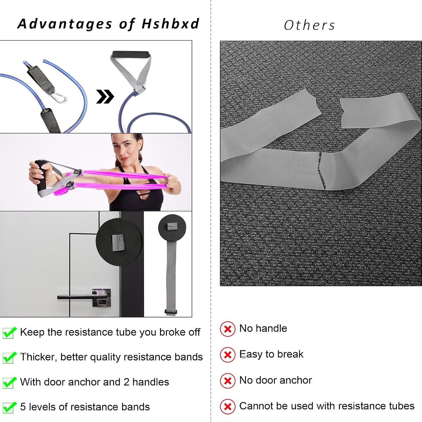 Resistance Bands for Physical Therapy, Bands for Working Out, Latex Free Elastic and Exercise Bands Set for Stretching, Suitable for Rehab, Yoga, Pilates, Gym, Home Exercise