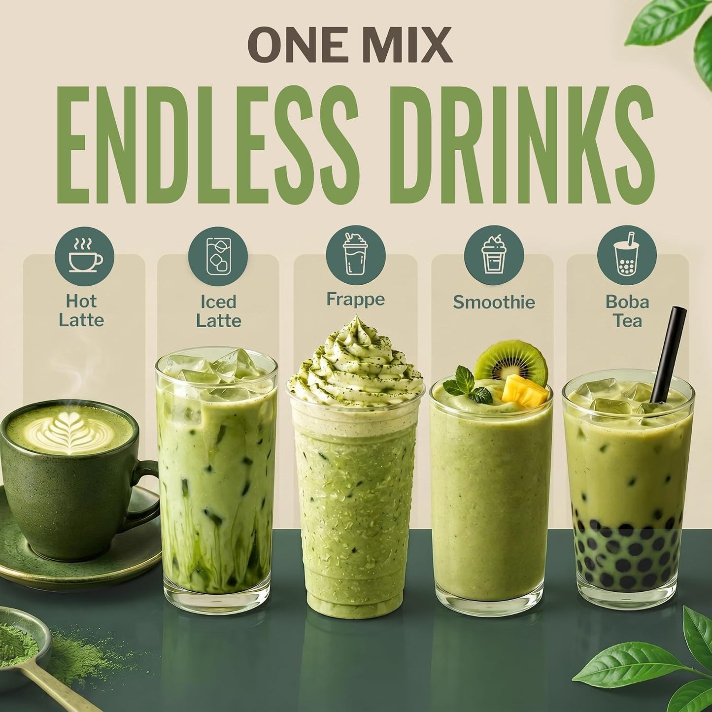 MOCAFE Matcha Green Tea Latte Powder Mix, 3lb Bulk Bag, 35 Servings | Instant Japanese Matcha Powder for Hot & Iced Lattes, Frappes, Boba & Smoothies, Coffee House Quality Sweet Blended Drink