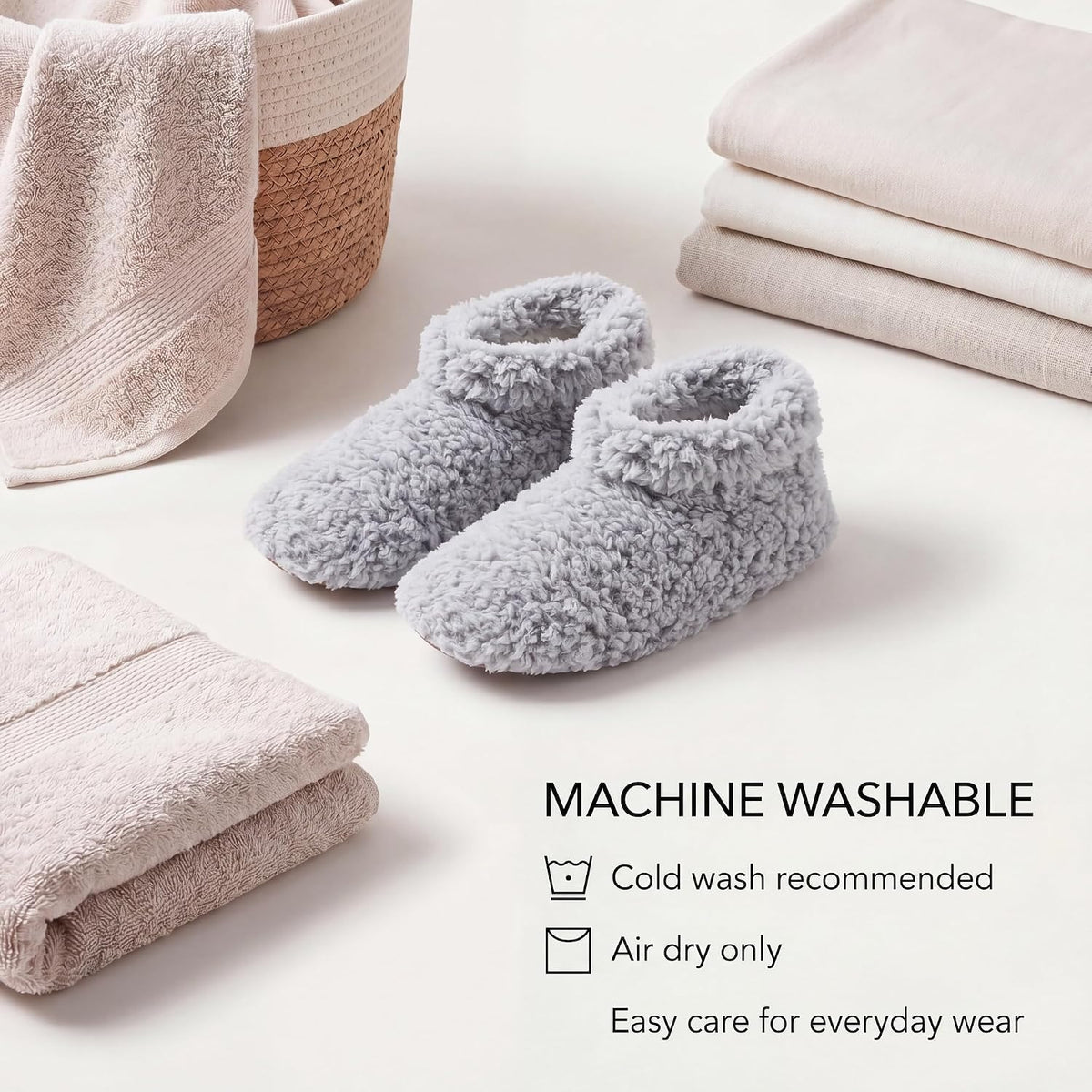 Cozylook Fuzzy Slippers for Women Indoor Soft Sole Slipper Socks