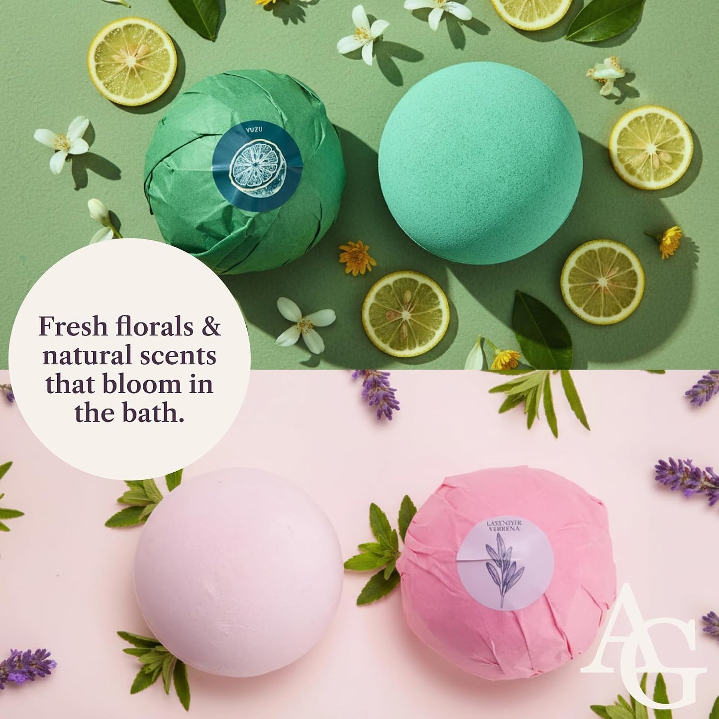 XXXL Bath Bombs for Women Gift Set, 7 Pack, Spa Scents, Adelegourdain | 7 Scents - Arrives in Gift Box - XXXL (200g) - Long-lasting Fizz & Scent - Non-Staining - For Birthdays, Mothersday and More