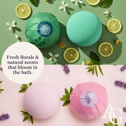 XXXL Bath Bombs for Women Gift Set, 7 Pack, Spa Scents, Adelegourdain | 7 Scents - Arrives in Gift Box - XXXL (200g) - Long-lasting Fizz & Scent - Non-Staining - For Birthdays, Mothersday and More