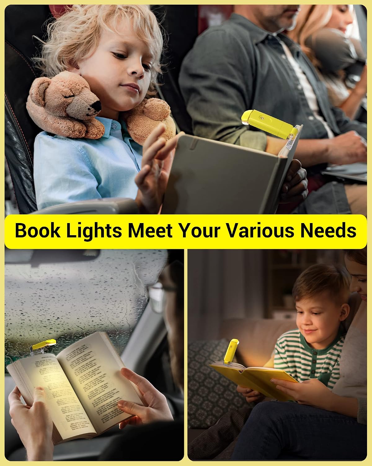 DEWENWILS USB Rechargeable Book Light for Reading in Bed, LED Book Reading Lights with Clip, Perfect for Bookworms, Kids, Warm White, Brightness Adjustable (Blue)