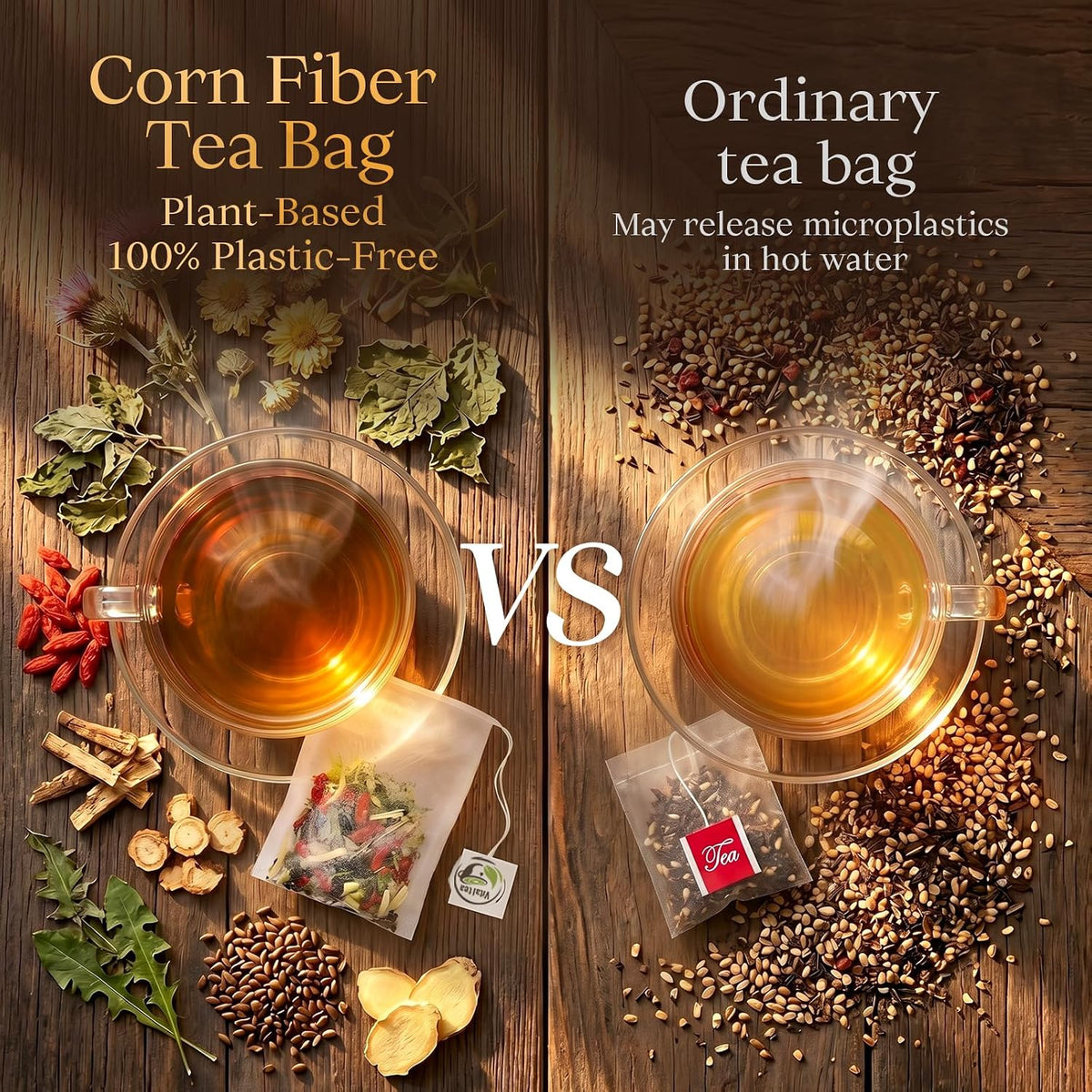 Vital Tea Liver Detox Herbal Tea, Liver Cleanse Detox Tea Blend with Milk Thistle, Dandelion Root, Chrysanthemum Natural Loose Leaf Tea for Liver Health, Caffeine-Free