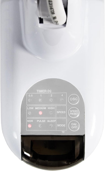 Comfort Zone 16-Inch Fan with Remote Control – Quiet 3-Speed Oscillating Indoor Fan with 90° Wide-Angle Airflow, Timer & Sleep Modes – Space-Saving Wall Fan for Bedroom, Home Gym & Office, White