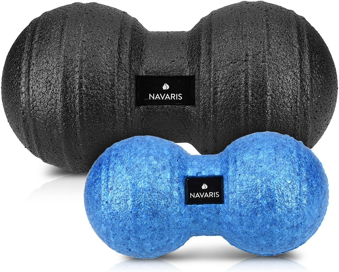 Navaris Double Massage Ball - Peanut Shaped Self-Massage Balls Trigger Point for Muscle Relaxation - Peanut Balls