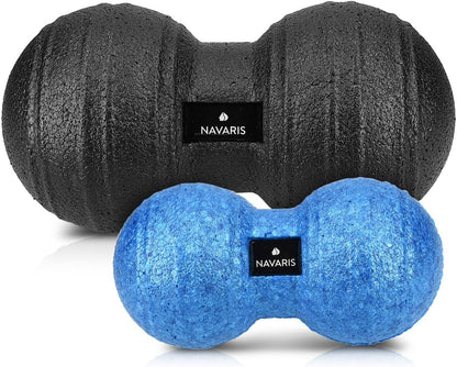 Navaris Double Massage Ball - Peanut Shaped Self-Massage Balls Trigger Point for Muscle Relaxation - Peanut Balls