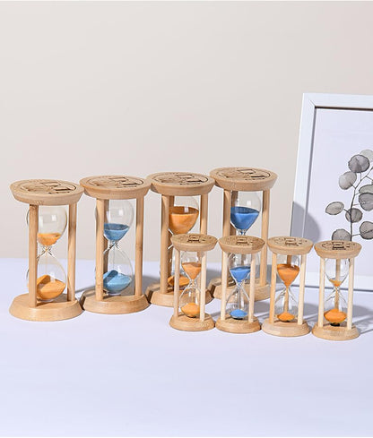 Mini Wooden Sand Timers,100% Bamboo Hourglass Sand Timers 1Min Sandglass Timer for Toothbrush Timer Games Classroom Home Office Cooking(Blue+1Min)