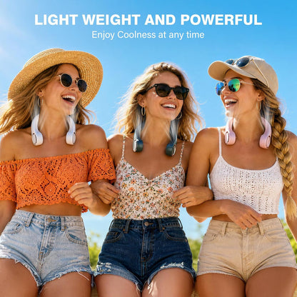 Morelax Neck Fan, USB Rechargeable Personal Fan,Hand Free Bladeless Portable Fans,4000 mAh, 3 Speeds,72 Air Faster softer 360° Cooling, Ultra Quiet,Gift Suitable for Home, Office, Travel, Sports