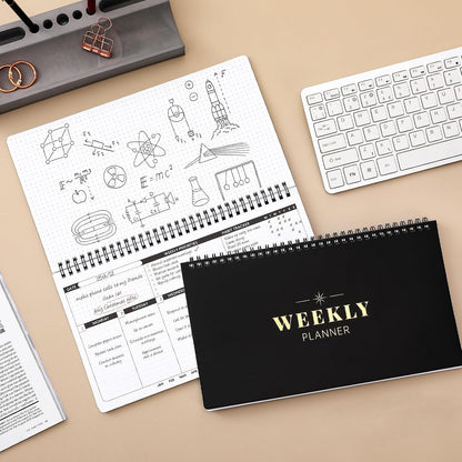 Weekly Planner - Undated Planner for Whole Year, Weekly To Do List, Planner Daily Weekly and Monthly, Goals Scheduled Planner with Habit Tracker, 55 Weeks, 6.3''x11.2''