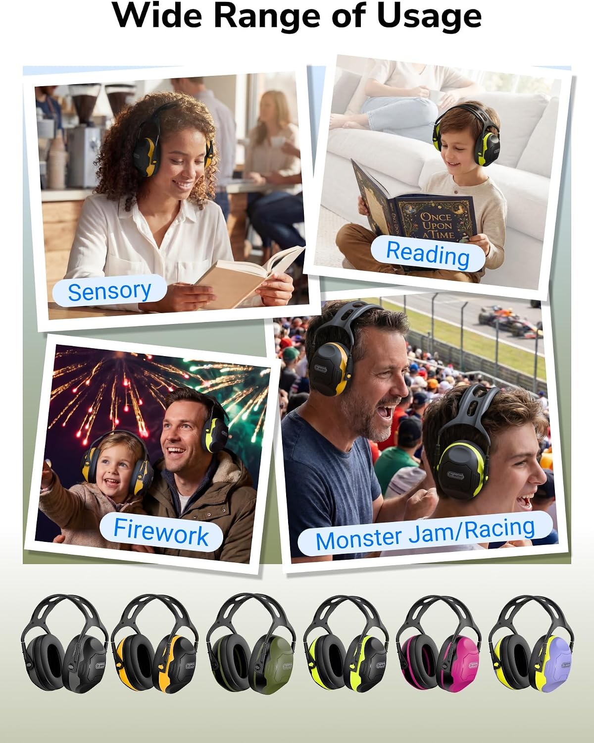 Dr.meter Ear Protection Ear Muffs, Noise Cancelling Headphones for Adults Kids 31dB Earmuffs for Noise Reduction, Hearing Protection for Shooting Gun Range, Mowing, Monster Jam, Sensory, Fireworks