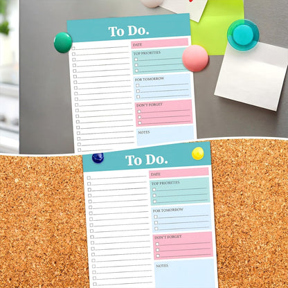 Spakon 300 Sheets Daily to Do List Notepad Notebook Library Card to Do Planner Checklist Memo Writing Pad Schedule Reminder Office Homework Planner for Task, 6" x 8(Classic,White)