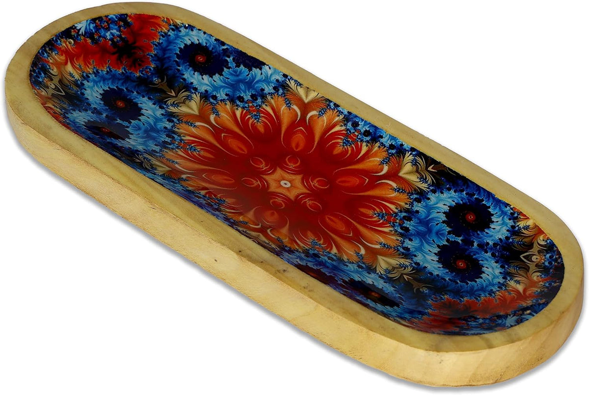 Bless-International Traditional-Handmade-Tray-Burner Wooden-Trat-Incense-Stick-Holder Ash-Catcher-Stand for-Aromatherapy-Meditation-Yoga 11x4x1.22 Inches (Wooden Tray)