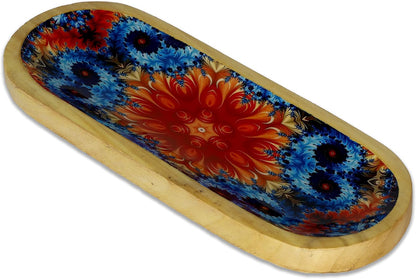 Bless-International Traditional-Handmade-Tray-Burner Wooden-Trat-Incense-Stick-Holder Ash-Catcher-Stand for-Aromatherapy-Meditation-Yoga 11x4x1.22 Inches (Wooden Tray)