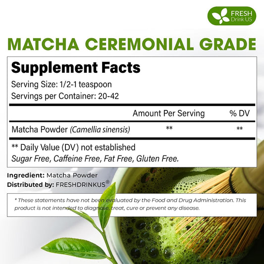 FreshDrinkUS, Matcha Latte Powder 16 oz – Premium Japanese-Style Blend for Smooth, Creamy Matcha Drinks – Perfect for Lattes, Baking, Smoothies & Daily Enjoyment. Vegan