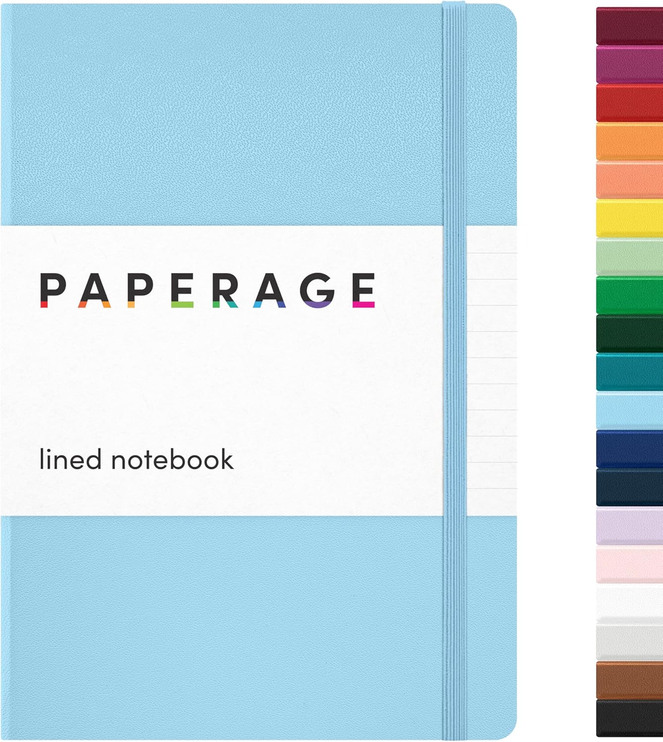 PAPERAGE Lined Journal Notebook, Hardcover Journal for Women & Men, 160 Pages, (5.6 in x 8 in), College Ruled Journaling Notebook for Work, School Supplies & Note Taking, (Black)