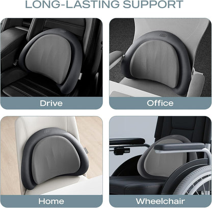 Skechers Lumbar Pillow Premium Memory Foam,Double-Layer-Office Chair Cushion for Tailbone Pain Relief,Butt Pillow for Office Chair,Car seat Cushion,Long Sitting Office Workers,and Car Drivers,Black