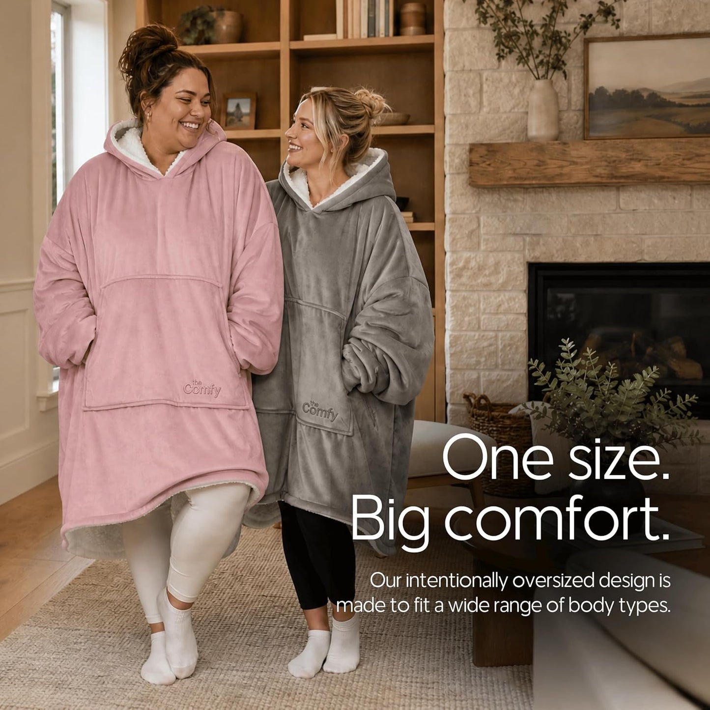 THE COMFY Original | From Shark Tank | Patented | Oversized Sherpa Wearable Blanket Hoodie| Gift for Women & Men | One Size