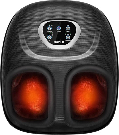 CuPiLo Foot Massager FSA Eligible HSA 2026 Upgraded, Birthday Gifts for Women Men Mom Dad, Feet Massager with Heat for Plantar Fasciitis Relief, 5 Levels Compression & Vibration Massage for Neuropathy